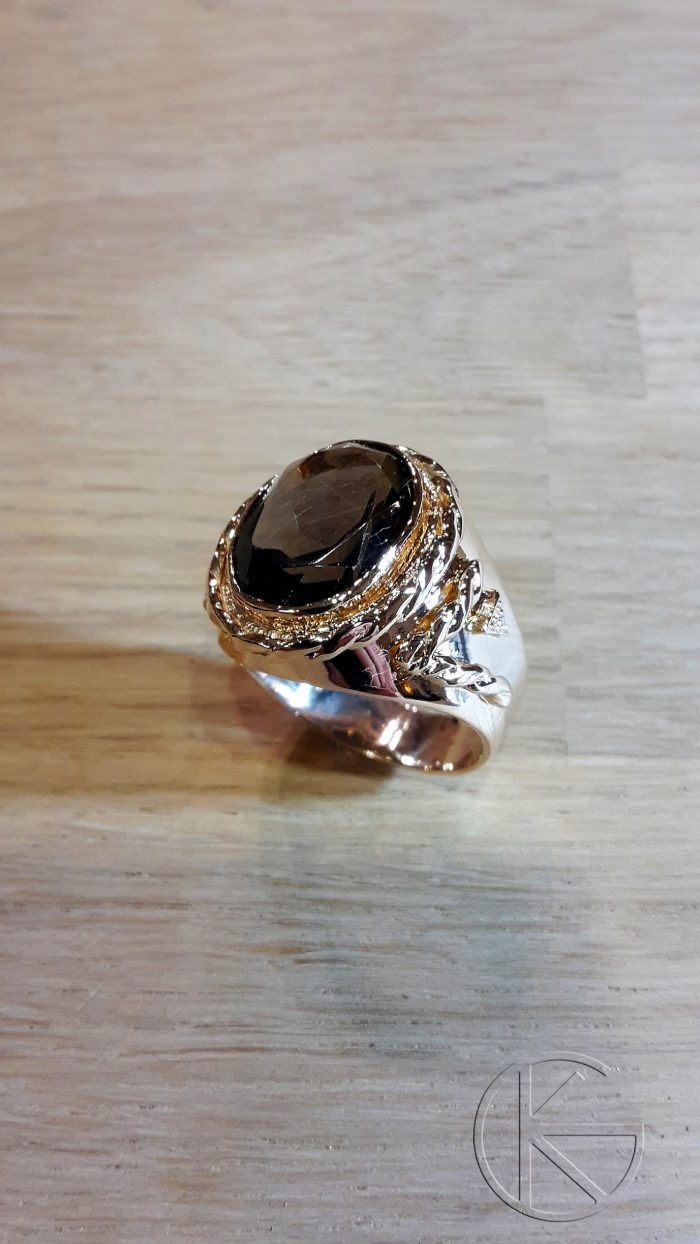 Kullast meeste klotser suitsukvartsiga