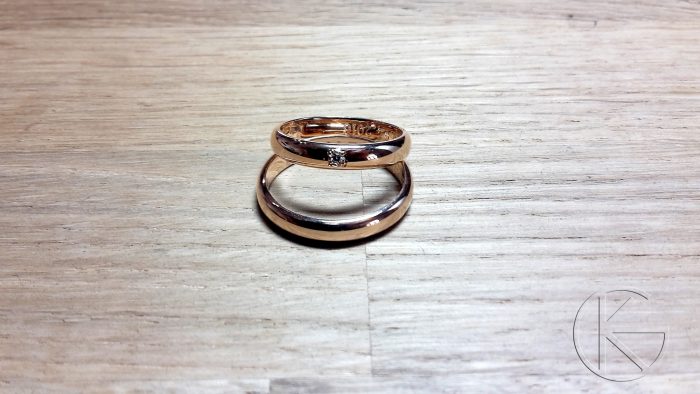 Kullast abielusõrmused briljandiga