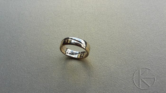 Abielusõrmus valge ja kollase kullaga