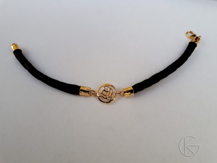 Meeste käepael nahk-kuld-briljant