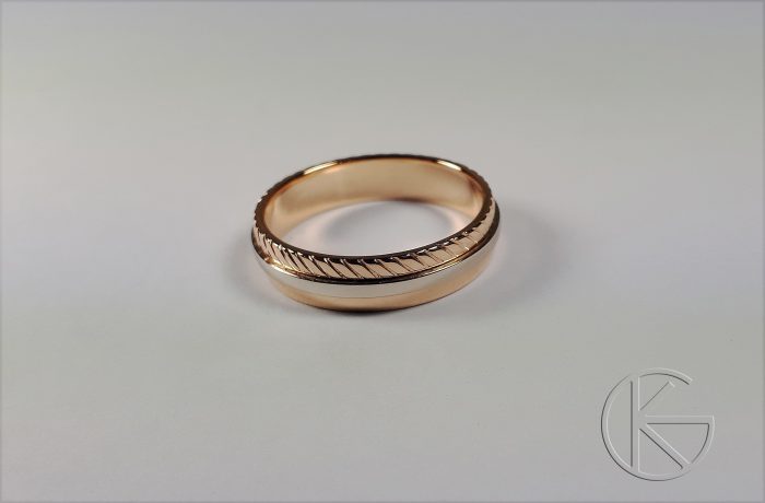 Abielusõrmus punase ja valge kullaga