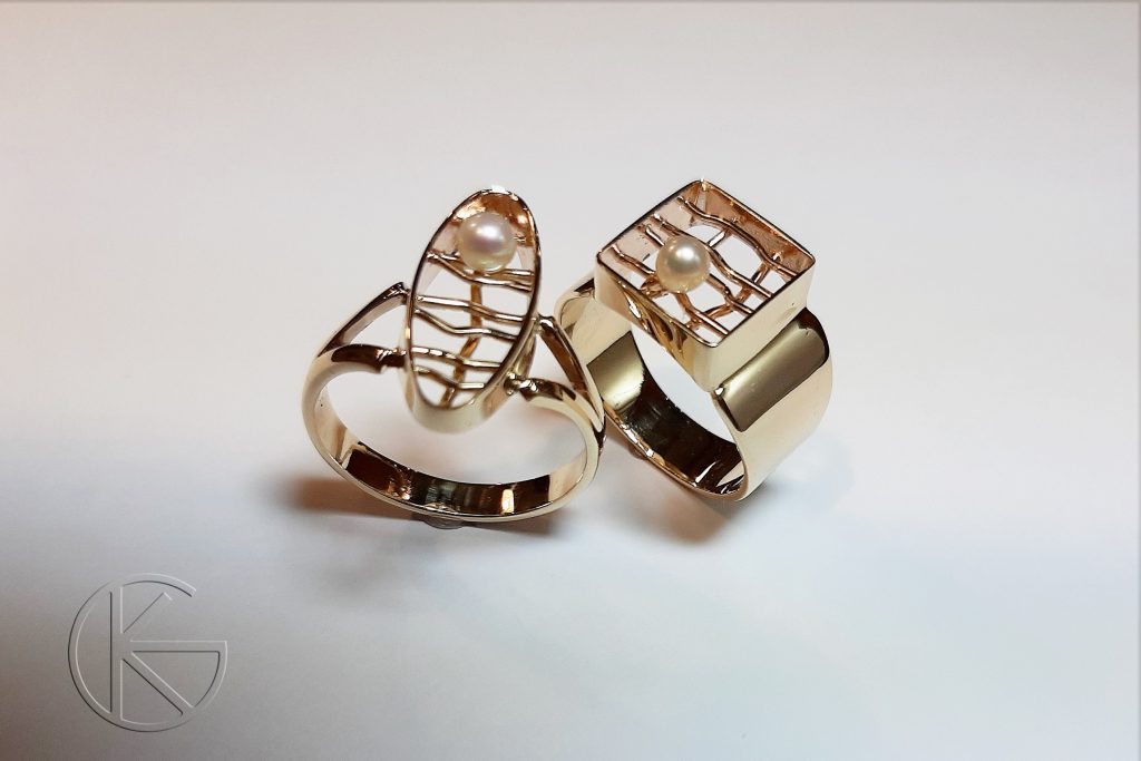 Pärlipulma sõrmused kullast