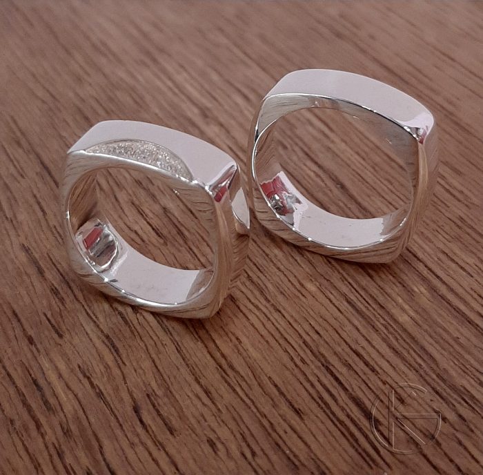 Hõbedast abielusõrmused briljantidega