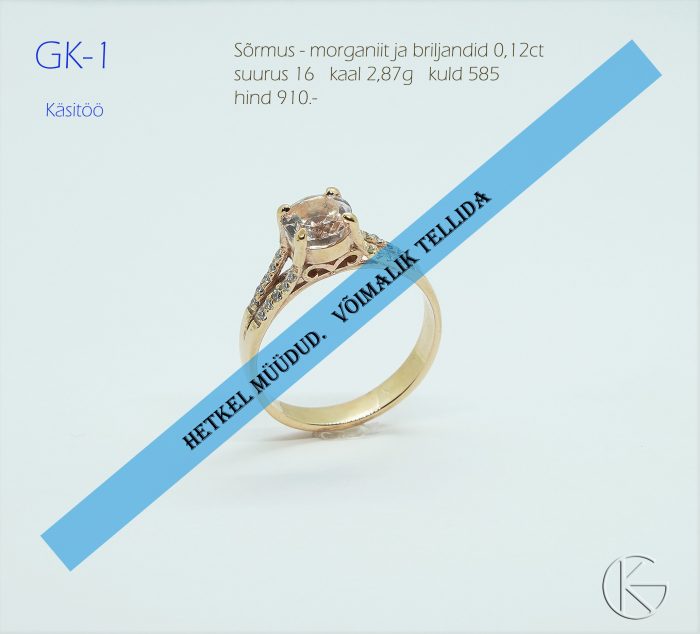 Kuldsõrmus morganiidi ja briljandiga