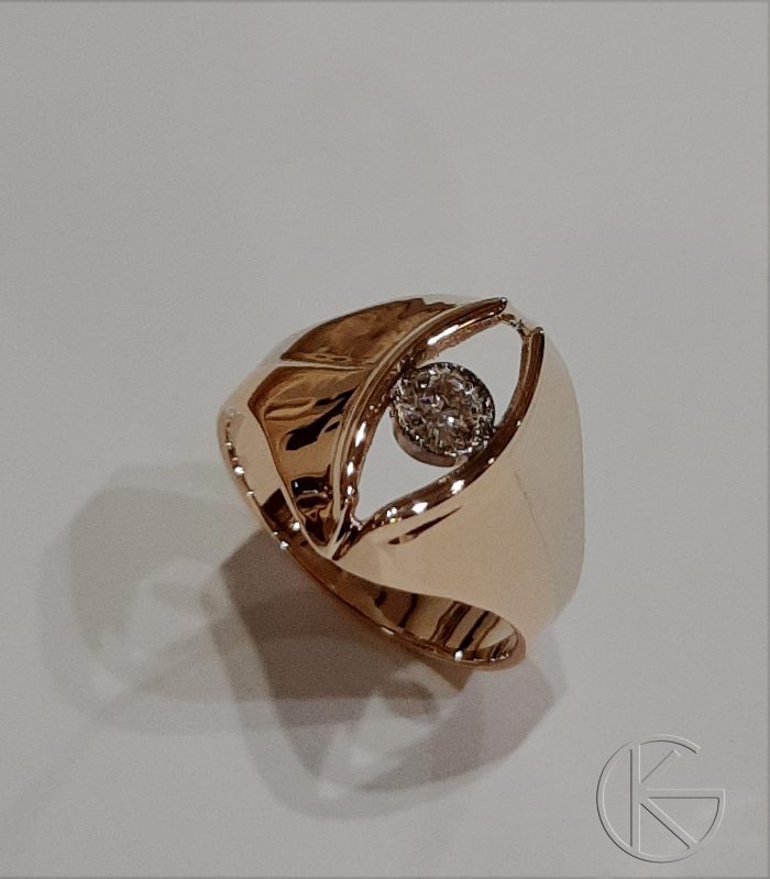 Kullast sõrmus briljandiga 0,2ct