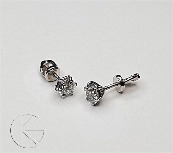 Kullast kõrvarõngad briljantidega 0,7ct