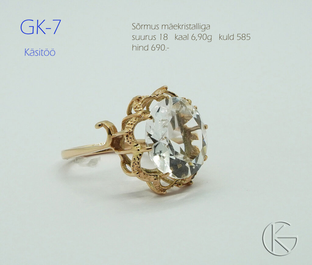 GK-7 sõrmus mäekristalliga