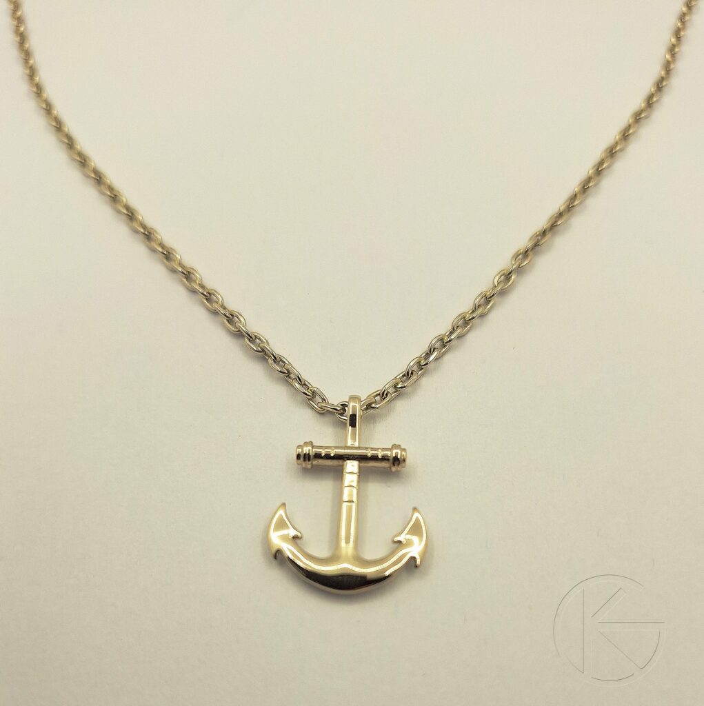 Kullast kett ripatsiga - ankur