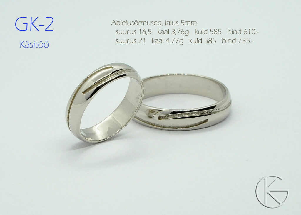 Valgest kullast abielusõrmused