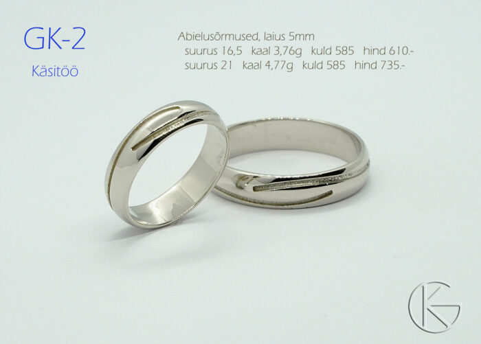 Valgest kullast abielusõrmused